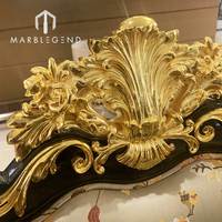 Meubles de villa de luxe, chaises de salle à manger de style royal classique, ensemble de table en bois massif 8 places