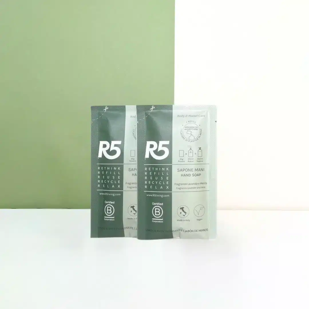 Набор многоразового порошка для мытья рук R5 с 2 заправками, экологически чистый и удобный формат