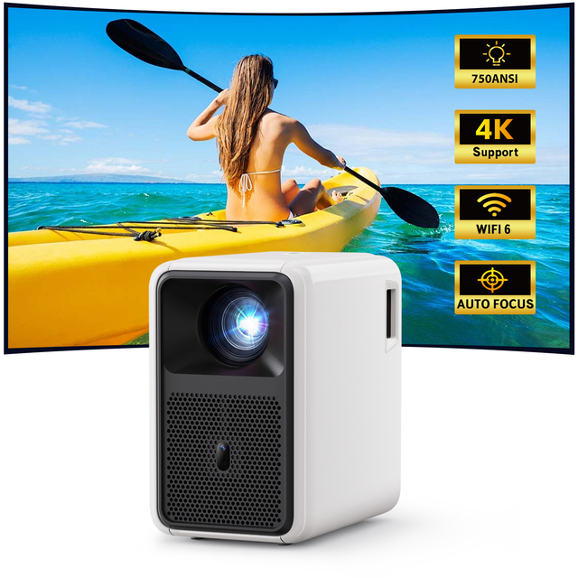 CRE CR36 LED Portable Home Theater Projector 4K Ready Netflix Smart TV Android 9 WIFI Wireless 750 Lumens 55-120 Inches