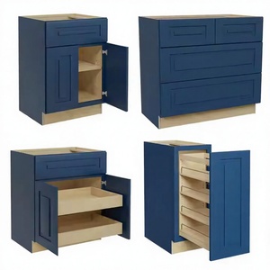 ตู้ครัวสำเร็จรูปดีไซน์ทันสมัยแบบกำหนดเอง  ผิวเคลือบเงาสูงลายไม้  โครงไม้ไร้กรอบ  เมลามีนผิวเงาสูง  พร้อมแผ่นกันเปื้อน - Product Image 1