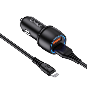 Cargador de coche Jokade 2xUSB con cable de carga rápida para teléfonos - Product Image 2