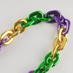 Collar de Cadena de Plástico Electrochapado al por Mayor, Estilo Hip Hop, sin Luces LED, para Fiestas de Mardi <span class=keywords><strong>Gras</strong></span> - Product Image 6
