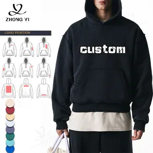 Factory Oem Custom Logo 100% Cotton Heavy Weight Hoodies Plus Size Blank Print Logo Hoodies For High Quality