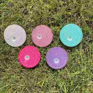 Tapas de Plástico de 16 oz con Diamantes de Imitación y Orificio para Pajita, para Vasos y Latas de Cerveza de 16 oz, Cubierta de Plástico Multicolor a Prueba de Fugas para Vasos - Product Image 2