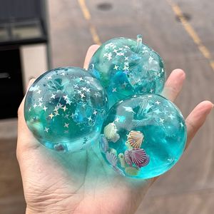 Wholesale Transparent Blue Apple Maltose Squeeze Toy Cool Ambiance Ball <b>Squishy</b> for Kids Adults Stress Relief Decompression Gift - Product Image 1