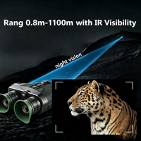 Binoculares de Visión Nocturna Infrarroja para Exteriores, Cámara de Visión Nocturna Digital con Luz Infrarroja (IR) de 850nm para Observación de la Naturaleza
