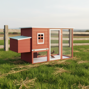 Gallinero de madera roja para exteriores con jaula para huevos, jaula para pollos, duradero y elegante para la cría de aves de corral - Product Image 2