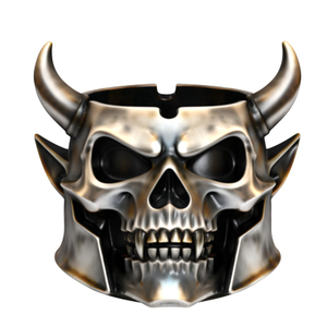 Asbak tengkorak Resin kustom rahasia dengan tanduk Aksesori merokok prototipe cepat untuk persediaan pabrik Bar & Klub OEM ODM - Product Image 1