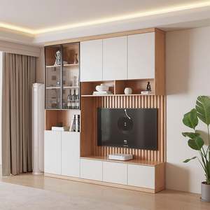 Mobile TV Motorizzato di Lusso Moderno, <span class=keywords><strong>Design</strong></span> Sospeso a Parete, Arredamento in Legno per <span class=keywords><strong>Soggiorno</strong></span>, Adatto a TV da 65+ Pollici - Product Image 2