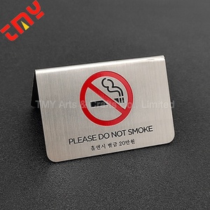 ป้ายห้ามสูบบุหรี่ทำจากโลหะสแตนเลสสำหรับร้านอาหารร้านอาหาร - Product Image 6