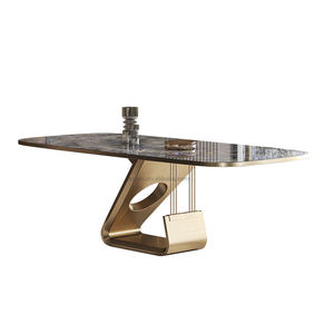 AOMISI <span class=keywords><strong>CASA</strong></span> table à manger <span class=keywords><strong>en</strong></span> pierre microcristalline lumière luxe villa haut de gamme plaque de roche rectangulaire marbre table à manger domestique - Product Image 1