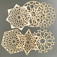 Ensemble de sous-verres en bois vierges, ajourés et sculptés, écologiques, style art populaire, à personnaliser, formes variées, pour décoration intérieure, artisanat de table, boîtes en bois et décorations murales