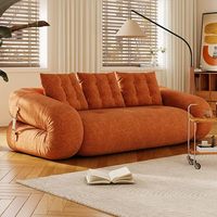 Sofá Cama Plegable en Forma de L con Reposabrazos Convertibles, Multifuncional 4 en 1, Sofá Plegable de Tela para Sala de Estar y Dormitorio