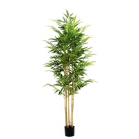 Gros simulation tactile réelle faux arbres de bambou en plastique clôture de jardin arbre de bambou artificiel décoratif