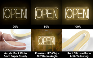 Letrero <span class=keywords><strong>LED</strong></span> de 16.5 Pulgadas con Intensidad Regulable, DC12V (2 Formas a Elegir), Letreros <span class=keywords><strong>LED</strong></span> para Negocios, Tiendas, Bares, Cafeterías, Restaurantes, Letrero <span class=keywords><strong>LED</strong></span> de Neón Abierto - Product Image 3