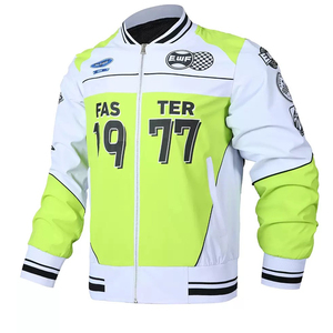 Las Vegas jaket balap bisbol uniseks, jaket balap Drift nilon tambal bordir kustom Bomber luar ruangan untuk pria dan wanita - Product Image 1