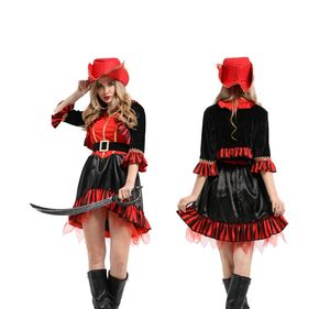 Disfraz de Pirata Noble para Mujer, Color Verde Militar, Poliéster, para TV, Cine, Halloween, Carnaval, Cosplay - Product Image 6