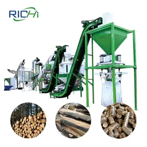 RICHI 6mm 8mm 10mm 12mm Customized Size Firewood Press Wood Pellet Making Line With Factory Price