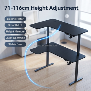 L-Shaped Electric Standing <b>Desk</b> Corner Sit Stand Workstation <b>Large</b> Gaming <b>Desk</b> with Dual Monitor Support Right Left Configurable - Product Image 4