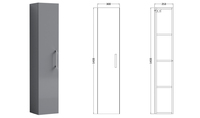 Armoire suspendue de salle de bain PTB Modern 300, gris satiné moyen, une porte, certifiée FSC, avec fermeture douce à 95 degrés