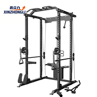 Machine Smith tout-en-un, cage de musculation multifonctionnelle, rack à squats, pile de poids de 70 kg, capacité de charge statique de 500 kg, entraînement complet du corps