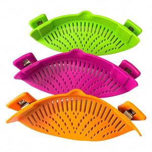 Colador de silicona ajustable con clip para olla, personalizado, al por mayor - Product Image 1