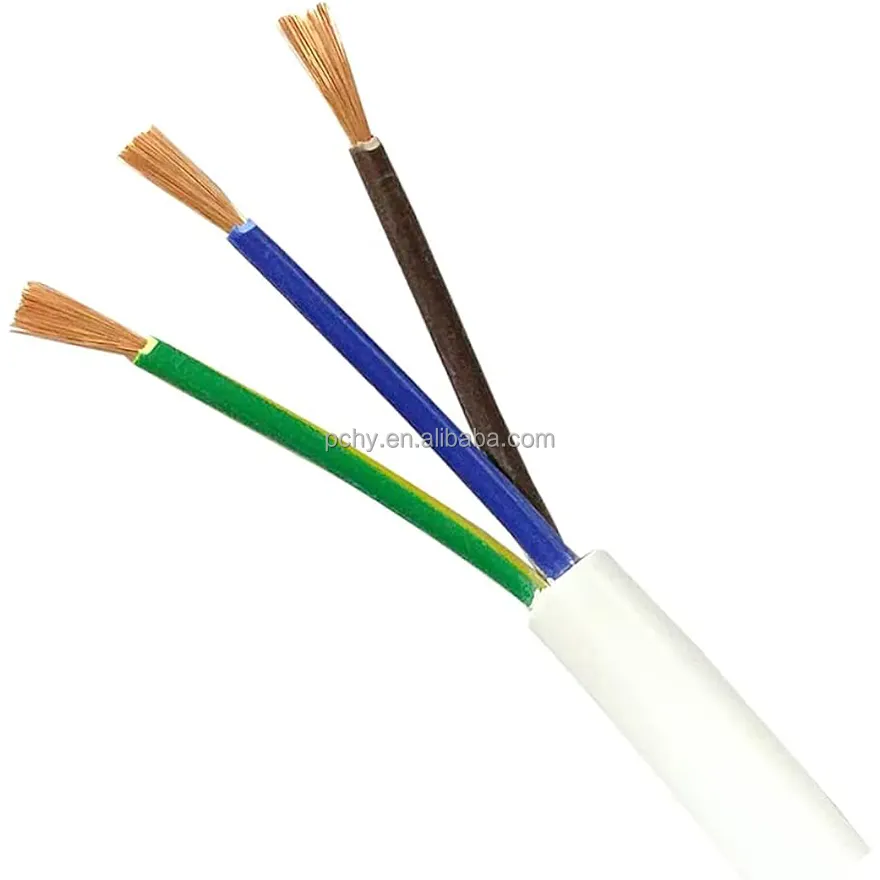 Cable de alimentación eléctrica suave Flexible RVV cobre 12 núcleos 0,5mm 0,75mm 1mm 1,5mm 2mm 2,5mm 4mm 6mm PE negro trenzado de bajo aislamiento