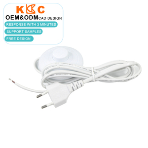 Eu Plug Extension Cable Floor Black Foot Pedal Push Switch Round Inline Lamp <b>Light</b> On-Off Control Switch Extension Cord - Product Image 3