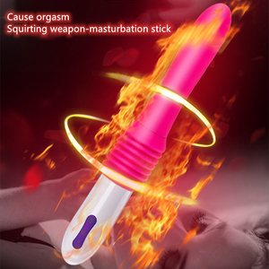 Hot Selling <span class=keywords><strong>3</strong></span>-Speed 10 Frekuensi Otomatis Telescopic Silicone USB Isi Ulang Pijat Vibrator - Product Image 4