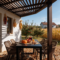 Pergola bioclimatique en aluminium pour hôtel, complexe hôtelier, bord de piscine, avec toit à persiennes, imperméable, pour salon de jardin extérieur