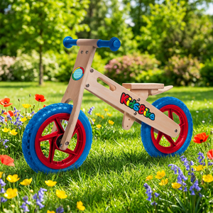 Vélo d'équilibre <span class=keywords><strong>en</strong></span> <span class=keywords><strong>bois</strong></span> pour enfants (filles et garçons) sans pédales, <span class=keywords><strong>en</strong></span> contreplaqué Schima, trotteur d'apprentissage pour tout-petits, jouet de sport d'extérieur, développement de la motricité globale 3+ - Product Image 1