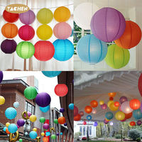 YACHEN Vente en gros de lanternes en papier décoratives rondes colorées personnalisées de 4 à 24 pouces pour la décoration de la maison, les mariages et les festivals
