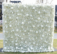 Nouvel Arrivage Mur de Fleurs Artificielles en Soie Détachable 5D Stéréo Moderne 8x8ft Luxe pour Mariages et Événements Intérieurs/Extérieurs