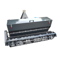 Matériel agricole : Machine de préparation du sol à attelage 3 points pour tracteur, rotoculteur, bêche rotative, enfouisseur de pierres avec semoir