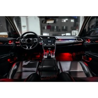 Kit de rénovation d'éclairage intérieur de voiture avec lampe d'ambiance LED pour Honda Civic 10ème génération, garniture en fibre de carbone
