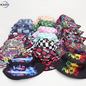 <strong>Funky</strong> Graphic Print Reversible <strong>Bucket</strong> <strong>Hat</strong> Double-Sided 90s Retro Style Cotton Fisherman Cap for Beach Travel Sun Shade - Product Image 4