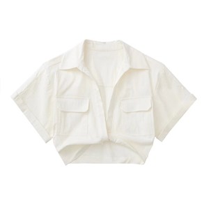 Estilo Europeu e Americano de Verão Novo Elástico Camisa de Manga Curta das Mulheres Colheita Slim Fit Sexy Spicy Girl Versátil Top - Product Image 5