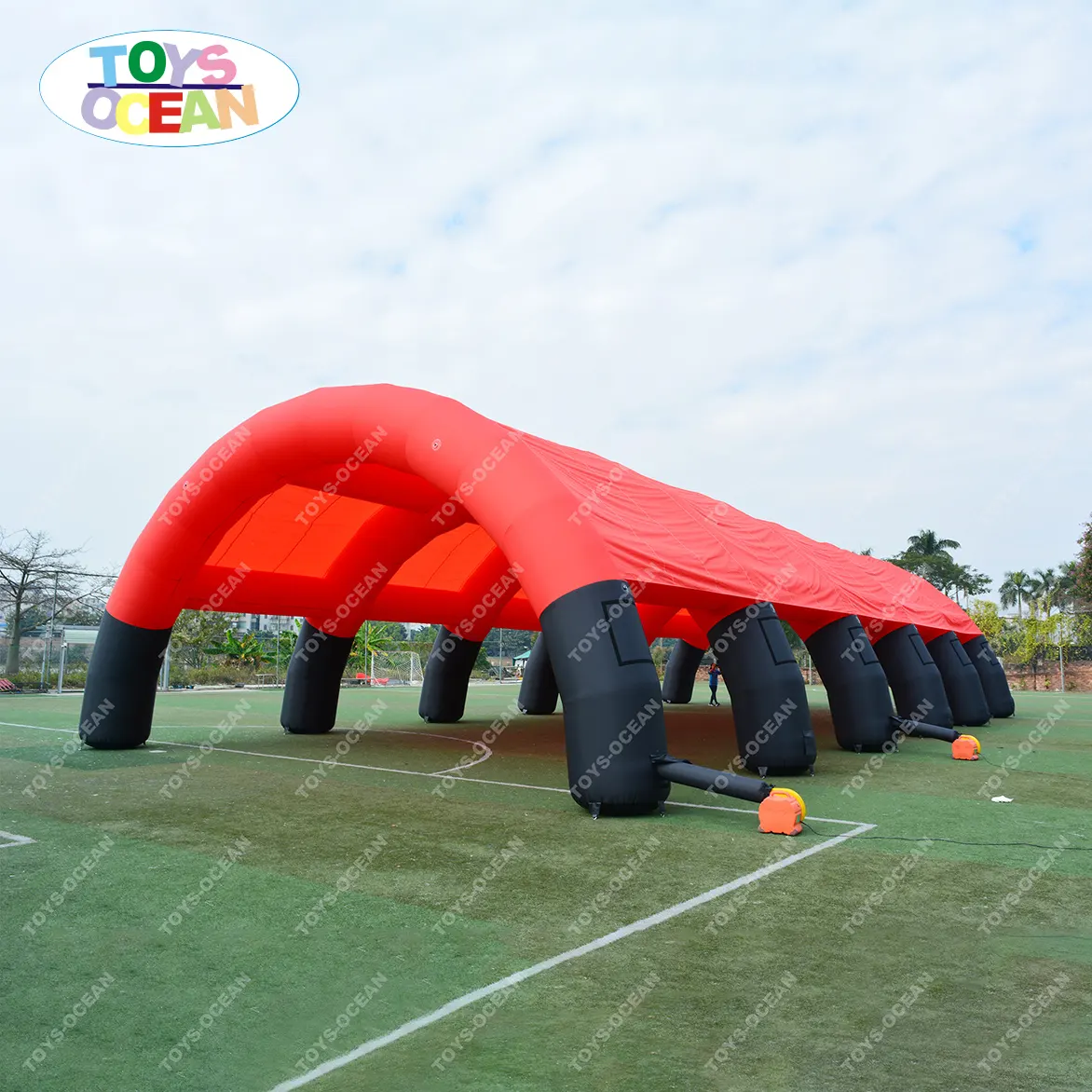 2023 new outdoor red large inflatable event tent wedding party tent Arches Paintball Bunker Tent free logo banner