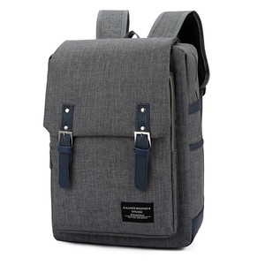 Custom Leisure and Fashion Canvas <b>Backpack</b> with Polyester Lining and Zipper Closure - Product Image 1