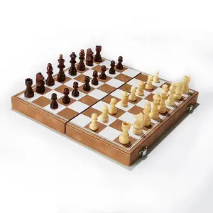 1 में 3 बहु खेल चौसर बोर्ड खेल चौसर चेकर्स शतरंज खेल सेट