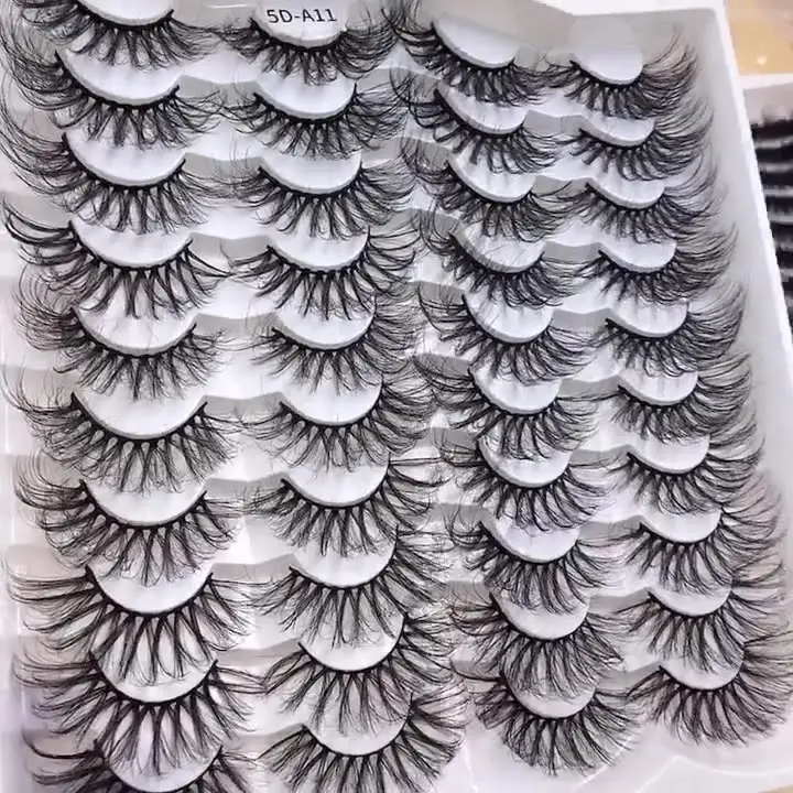 20 pairs of 5D imitation mink false eyelashes European and American thick and long 25mm eyelashes