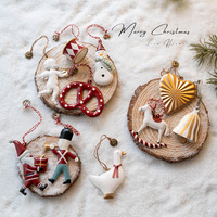 Nordique Danemark Style Mini pendentif fer décorations d'arbre de noël anges âgés pentagramme elfe cloches sacs pour accrocher pour