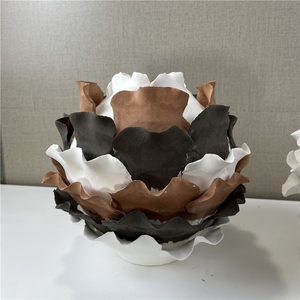 Vase à fleurs en céramique blanche nordique, vases ronds uniques, vase de table en porcelaine, décoration d'intérieur, mariage antique - Product Image 3