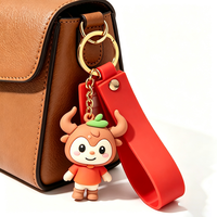 Porte-clés personnalisé Pinshuo 20Y en silicone souple PVC, porte-clés promotionnel et mousquetons, porte-clés personnalisés