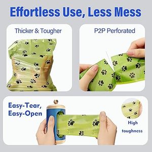 Porte-sacs à déjections canines Huamaohengchun amélioré en aluminium pour laisses, support durable et étanche pour déchets d'animaux avec mousqueton (vert) - Product Image 6