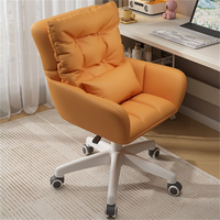Chaise de bureau confortable à hauteur réglable, pivotante et coulissante, en cuir, ergonomique, pour chambres à coucher et salons