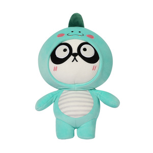 Oreiller en peluche Panda bleu lac, garnissage en particules de mousse féerique, forme en U, double usage, pour enfants de 2 à 4 ans, unisexe - Product Image 1