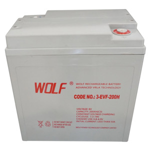 Batería para Carro de Golf WOLF 3-EVF-200H 6V 200Ah/3hr Libre de Mantenimiento, Plomo-Ácido, 260x180x275mm, Ciclo Profundo, 34kg, 600 Ciclos - Product Image 2