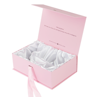 Boîte d'emballage magnétique personnalisé, boîte-cadeau de luxe rose avec fermeture magnétique