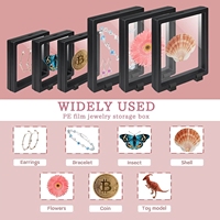 Boîte à bijoux en plastique 3D de 11*11 cm pour spécimen, rouge à lèvres, poupée de personnage, cadre flottant en film PE, vitrine transparente extensible